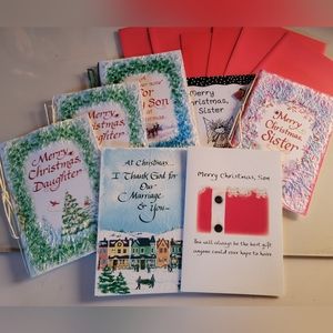 Lot of 7 Christmas cards w envelopes-New, Blue Mountain Arts